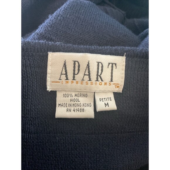 🌙 Apart Impressions Merino Wool Sweater Dress – Navy Blue – Size M (Fits Small) - Picture 6 of 11